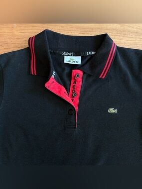 Lacoste Black Polo with Red Accents Boys Size 40 (Medium)